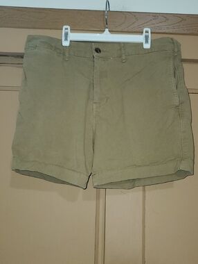 American Eagle Outfitters Men’s Khaki Flat-Front Shorts